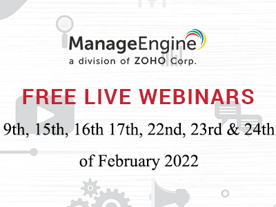 FREE WEBINARS | ManageEngine February 2022