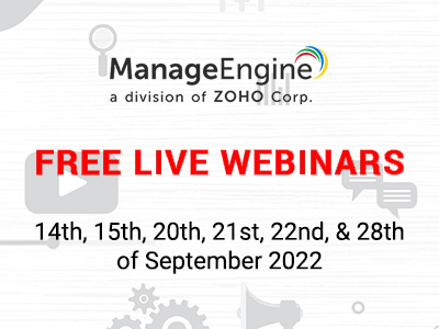 FREE WEBINARS | ManageEngine September 2022