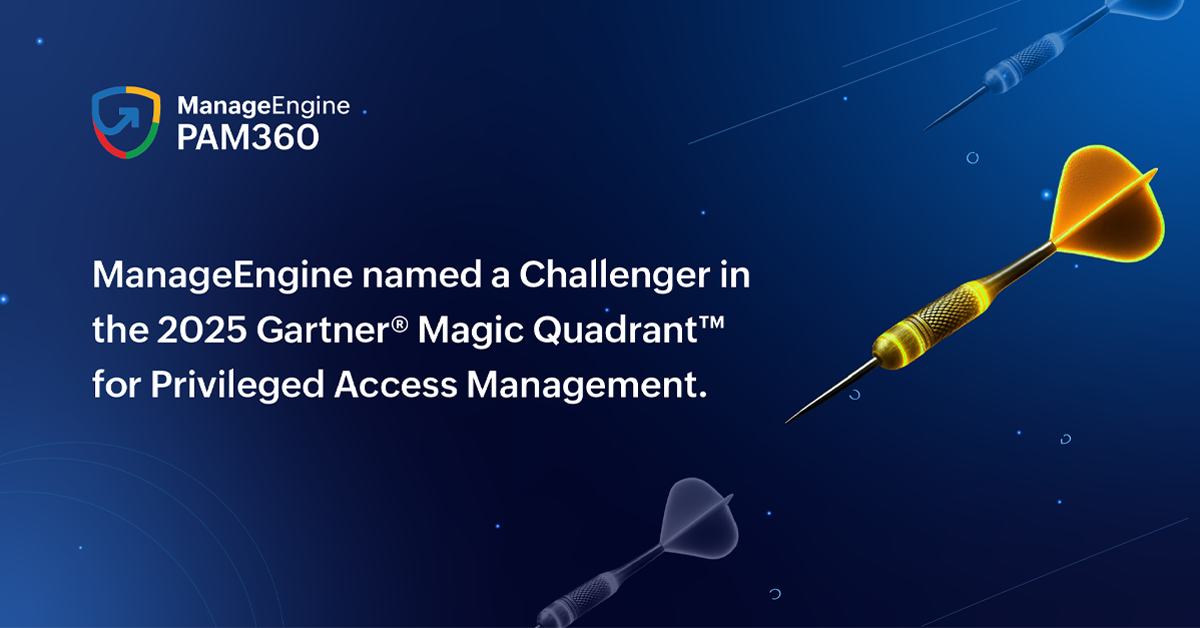 ManageEngine has been named a Challenger in the 2025 Gartner® Magic Quadrant™ for Privileged Access Management, for the third year running.